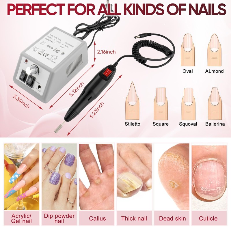 Professional Electric Nail Drill Machine Nails File Manicure Pedicure Set