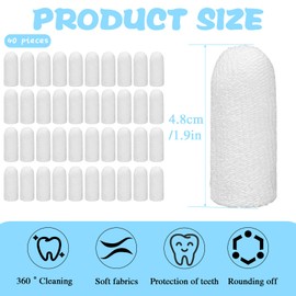 Quxddy 40Pcs Microfiber Fingerbrush, Dogs Fingerbrush, Dogs Finger Toothbrush, Suitable for Small Pets, Remove Dog Tartar, Toothbrush for Dog