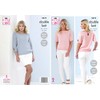 King Cole 5374 Knitting Pattern Womens Raglan Sweaters in Cotton