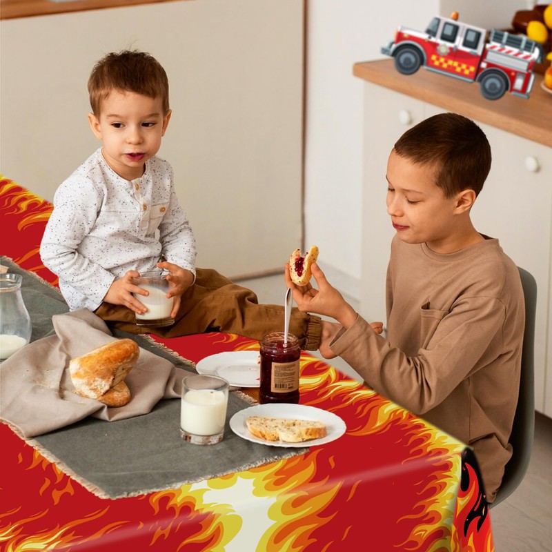 CC HOME 1Pc Fire Party Plastic Tablecloth 54 x 87