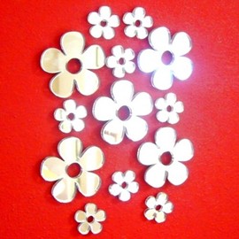 Super Cool Creations Packs of Daisy Mirrors - 3cm x 3cm