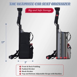 Front Seat Organizer,Car Seat File Organizer with Large Storage, Multiple Pockets, Mobile Office Solution for Back and Passenger Seats, Adjustable Strap Fits All Trucks,Vehicles,Work Vans