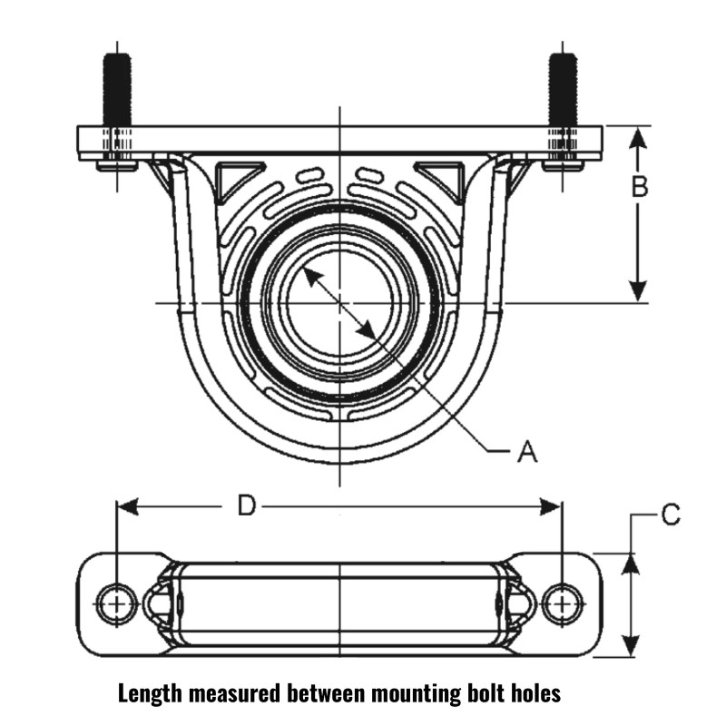 Mako 2015-2020 Chrysler 300 Rear Driveshaft Center Support Carrier Bearing