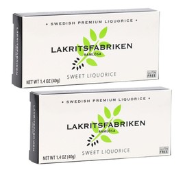 Lakritsfabriken Ramlosa Swedish Premium Sweet Liquorice Candy - Sweet Licorice - Juicy, Gluten Free, Chewy & Vegan - Soft Black Licorice - Licorice Candy from Around the World - European Candy - 1.4 oz (2 Pack)