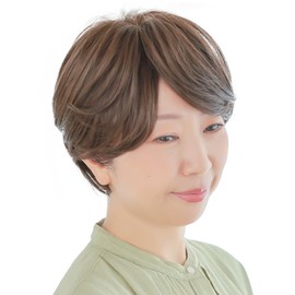 AQUADOLL rm002MBR Wig, Medical Hat, Short, Curl, Room Wig, Full Wig, Women's, One Size Fits Mocha Brown