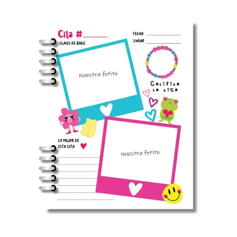 Cuaderno 100 Citas Pareja / Libro Citas / Agenda Citas/amor