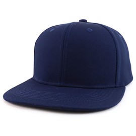 Trendy Apparel Shop Gorra de béisbol Oversize 2XL en blanco con parte trasera plana, Azul marino/flor y brillo, Talla única