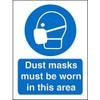Seco Dust Masks Must Be Worn In This Area Sign, 200mm x 300mm - 1mm Semi Rigid Plastic