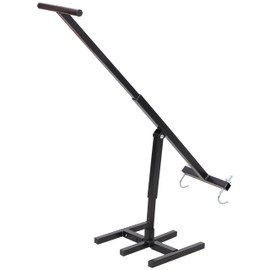 ROCKRAIN Manual Trash Compactor Squasher: Heavy-Duty Iron Waste Tool - Adjustable Handle for 32-170 Gallon Bins - Kitchen Garden Restaurant & Office Use