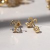 14K Yellow Gold Bunny Face Screwback Stud Earrings