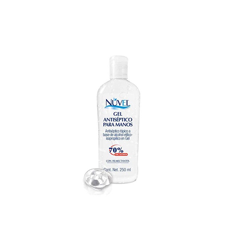 Nuvel Gel Antibacterial para Manos 250 ml | 70% Alcohol