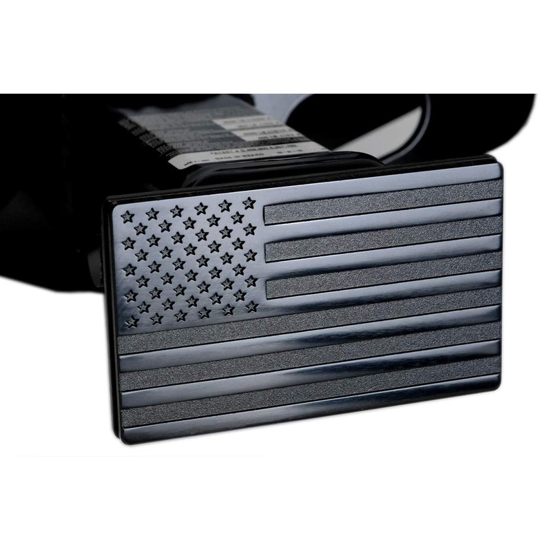 MULL USA Black Metal Flag Trailer Hitch Cover for 2"