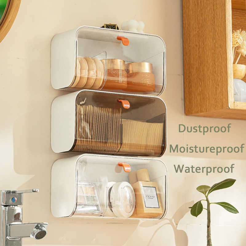 Wall Mounted Cotton Pads Holder Organizer Cotton Swab Balls Holder