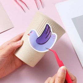 10 Pieces Tweezers for Crafting Stainless Steel Curved Pointed Tweezers Precision Tweezer with Protective Cover for Eyelash Extensions Stickers Rhinestones Crafts (Pink)