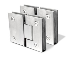 Cokritsm 2Pack Silver Glass Shower Door Hinges 180 Degrees Door Hinges Replacement Parts with Mounting Hardware Stainless Steel Bathroom Gate Clamp for 8-12mm Glass
