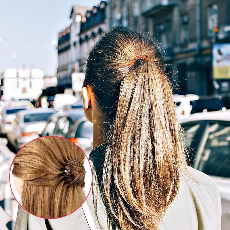 Horsetail Clip Damen Haarspange Einziehbar Vogel-Nest-Design 7 Stück Flexibel Schwarz