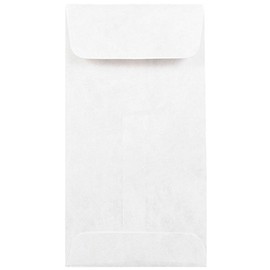 JAM PAPER #7 Coin Tyvek Tear-Proof Open End Envelopes - 88.9 x 165.1 mm (3 1/2" x 6 1/2") - White - 100/Pack