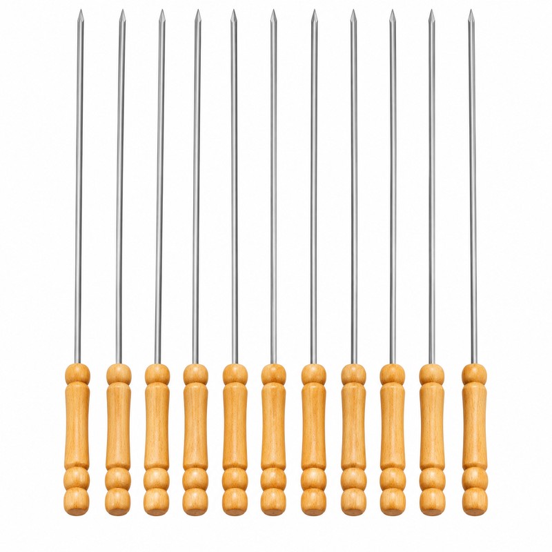 Reusable BBQ skewers for holding meat, vegetables, and other ingredients