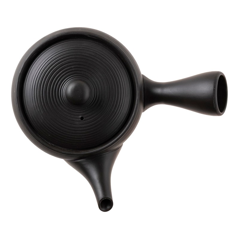 Tokonameyaki Teapot by Aoyama, Black Line Pattern, 600ml, Refreshing Strainer,