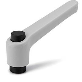 NBK Machinery Component Parts, Practical Lever (Threaded) with Operation Button, LEF-4-SG-CBK (Silver)