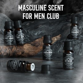 ARVIDSSON Essential Oils for Men, ARVIDSSON Masculine Essential Oils, Manly Fragrance Oils for Diffuser, Sandalwood, Cedarwood, Leather, Sweet Tobacco, Bay Rum, Myrrh, Gift for Men