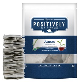 Organic Positively Tea Company, Assam Black Tea Bags, 100 Count, Eco-Friendly Tea Bags, Non-GMO
