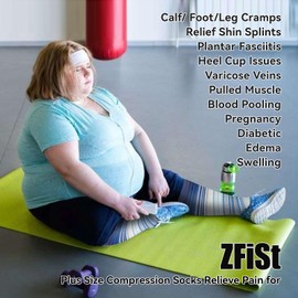 ZFiSt Plus Size Compression Socks Wide Calf for Women Men,Sport Compression Stocking Nurse Socks for Edema Travel