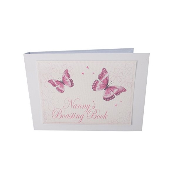 WHITE COTTON CARDS Boasting Book Pink Butterflies Design Tiny Value Photo Album, TVPBB-NANNY, 17.5 x 2.5 x 12.5 cm