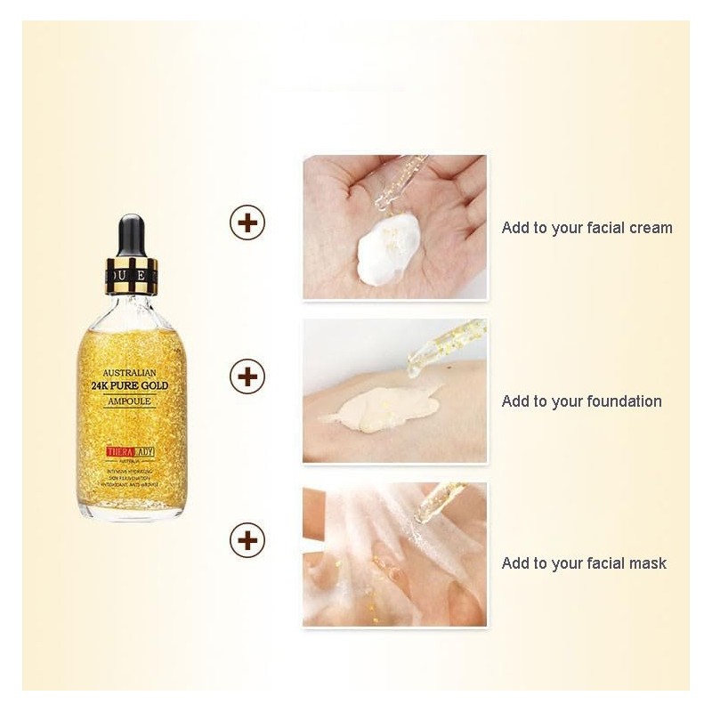 BeautyMall 1PC Australian 24K Pure Gold AMPOULE, Hydreating Lifting Moisturizing,