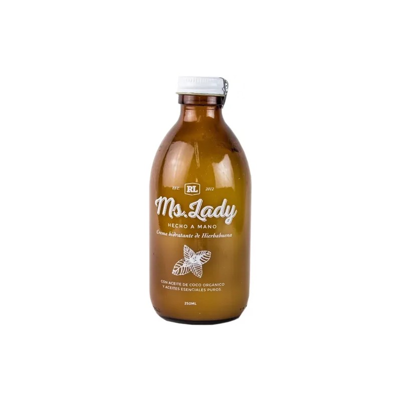 Crema Hidratante Natural Vegana Ms. Lady 250ml Libre de Parabenos