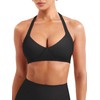 YEOREO Women Halter Sports Bra Light Support V Neck Padded