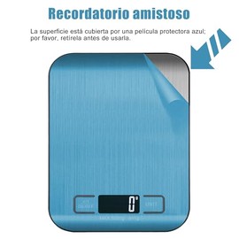 Báscula digital cocina, Báscula cocina de acero inoxidable, Báscula gramera con precisión de 1g, Báscula de cocina con pantalla LCD, Gramera digital c
