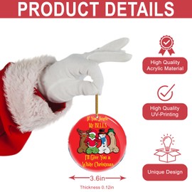 If You Jingle My Bells I'll Give You A White for Him Her Anniversary Engagement - Best Friend - Christmas Ornaments Decorations - Funny Gag Gifts - White Elephant - Stocking Stuffers