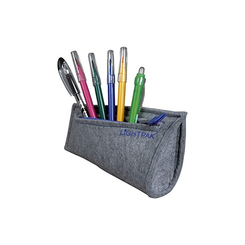 Lightpak 43095 - Drop Pencil Case, Light Grey, Felt Pencil