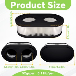 593260 Lawn Mower Air Filter, 798452 334404 Air Cleaner Replacement Filter, Compatible with 550E 500EX 550EX 625 575EX 4247 5432 5432K 09P00 09P702 Series Engine