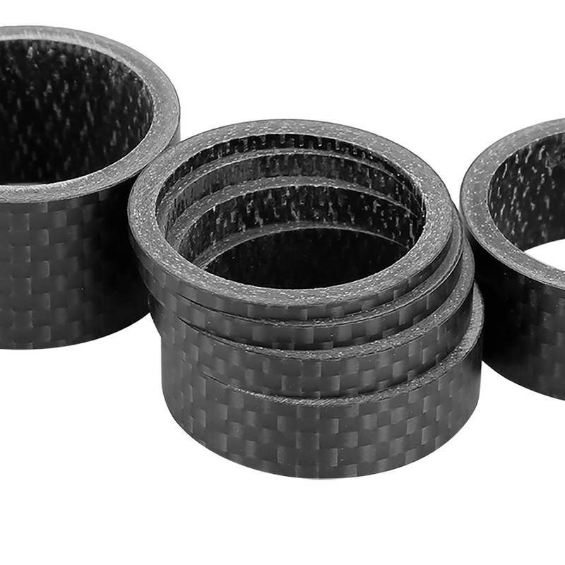 X AUTOHAUX 6pcs Headset Spacer Matte Black Carbon Fiber Handlebar