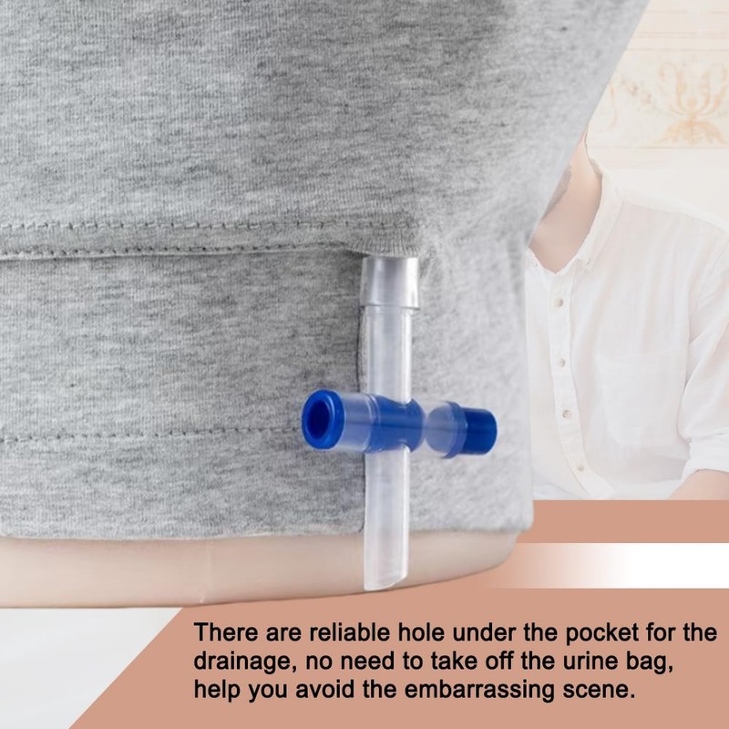 3 Pack Urine Bag Shorts for Men, Ostomy Drainage Bag