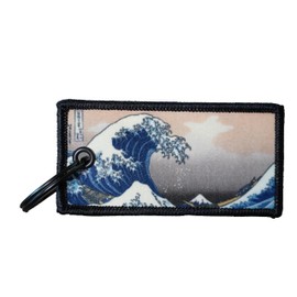 The Great Wave Off Kanagawa Keychain - Woven Material - Metal Key Ring