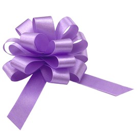 Lavender Satin Gift Pull Bows - 4" Wide, Set of 9, Silky Fabric Gift Bows, Christmas, Wedding, Baby Shower, Party Favor Decor, Birthday, Easter