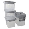 Gloreen 6 Quart Small Storage Bins with Handle, Stackable Plastic