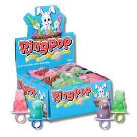 Ring Pops - Festive Easter Bunny & Chick Shapes - Assortment of Classic Ring Pop Flavors - Gift Case Pack of 36 Pops By Lyza's Sweets & Treats