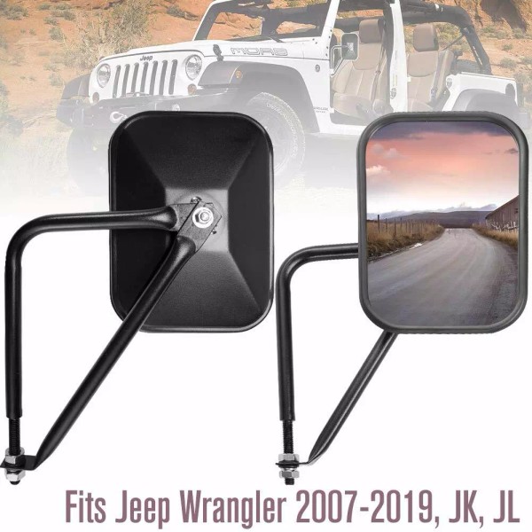 Voodonala Side Mirrors Square Doorless Rear View Mirrors For Jeep