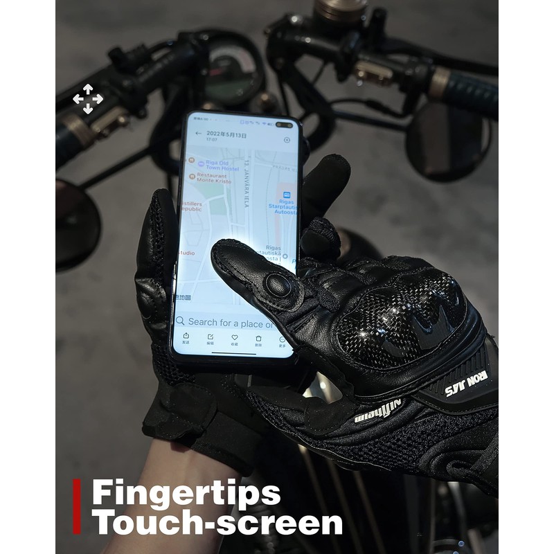 BORLENI Motorcycle Gloves Touch Screen for Men Women Padding Hard