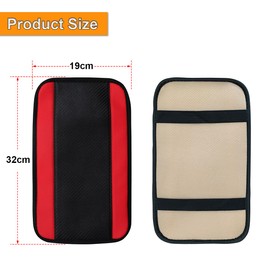 JNNJ Car Center Console Cover, PU Leather Car Armrest Cover Universal Waterproof Center Console Pad, Universal Center Console Armrest Pad, Car Accessories Interior Protection for Cars(Red)