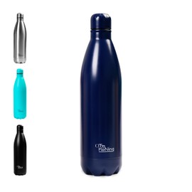 Stainless Steel Water Bottle 1L - Otto Koning - Double-Walled Vacuum Insulated Thermos Flask. Keeps Cold Drinks 24 Hours and Hot Drinks 12 Hours. Leak-proof Thermos Flask, BPA-Free