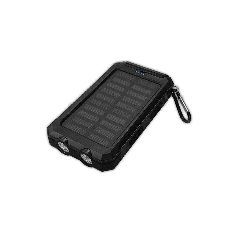HI DISC MBSC8000FTBK 8000mAh Solar Charger with 2 USB +