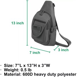 East West U.S.A 13" Tactical Military Sling Chest Utility Pack Bag - Grey