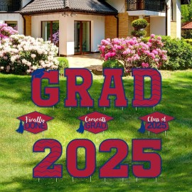 11 Pcs Graduation Yard Sign Decorations Graduation Lawn Signs 2025 Grad Yard ...