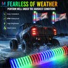 MICTUNING 2Pack 2ft COB Fat Whip Light RGB+IC Chasing, RF