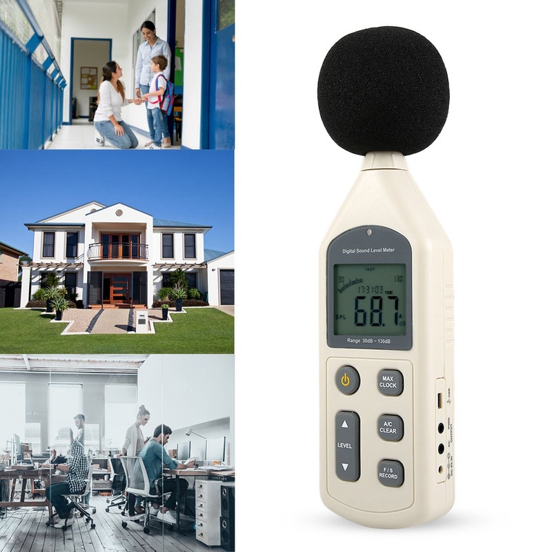 Handheld LCD Digital Sound Level Decibel Meter 30-130dBA Pressure Tester